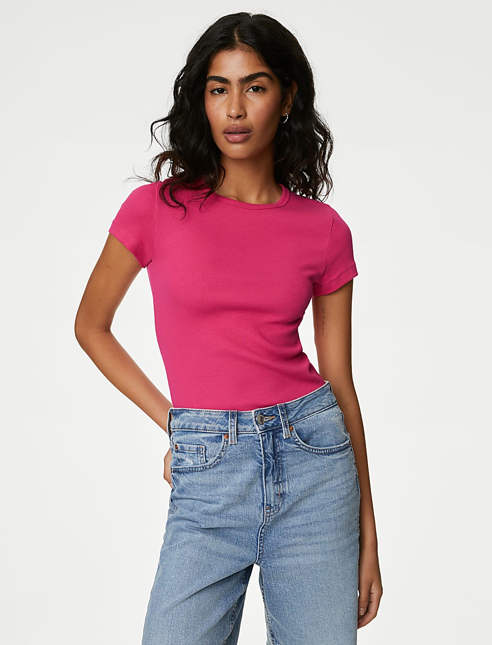 Cotton Rich Ribbed Slim Fit T-Shirt