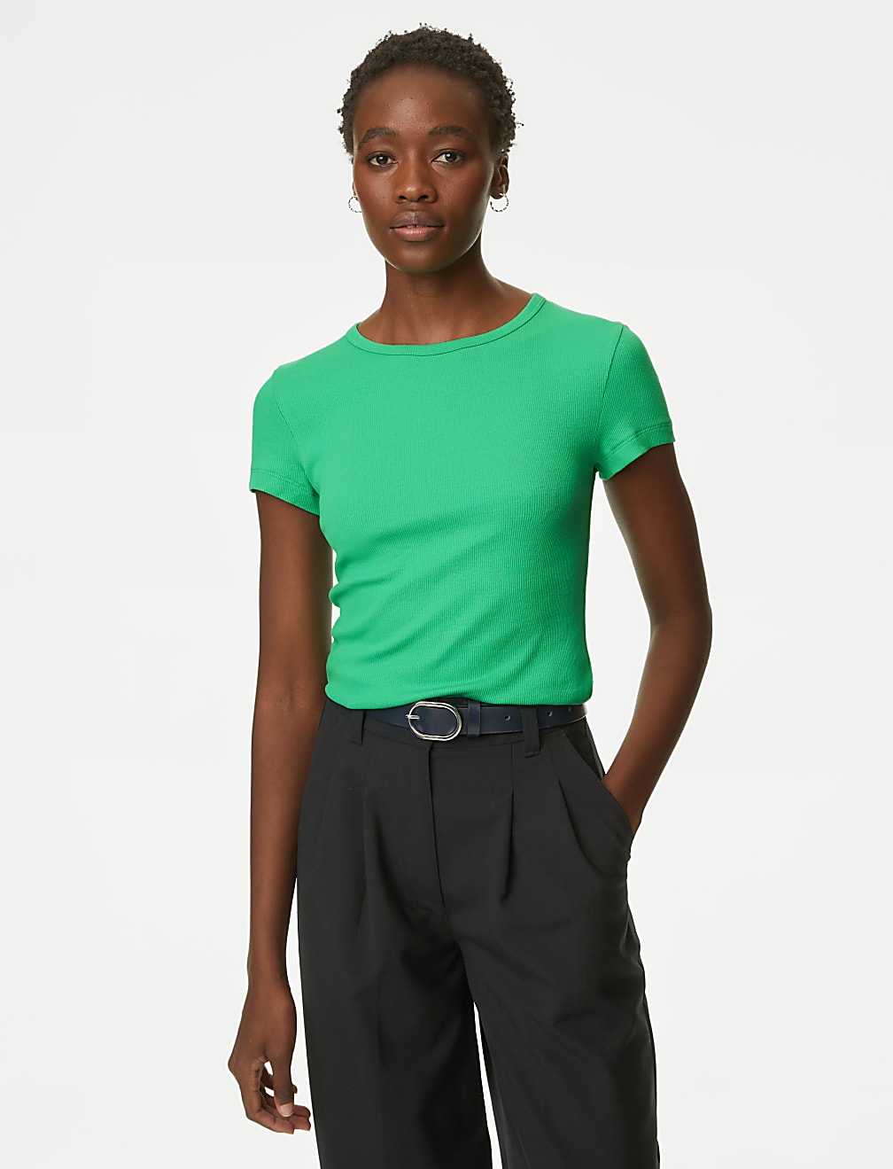 Cotton Rich Ribbed Slim Fit T-Shirt