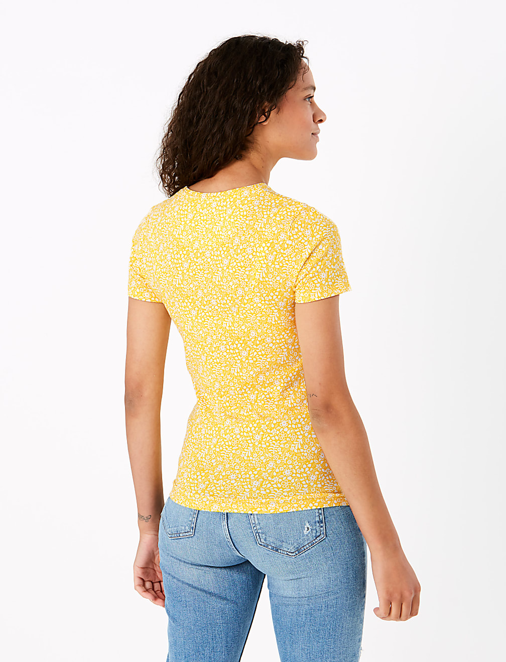 Cotton Rich Floral Fitted T-Shirt
