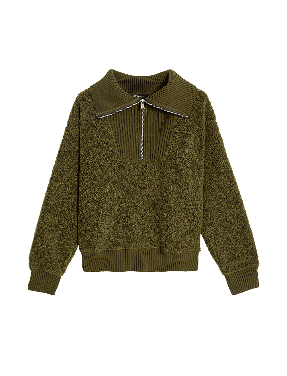 Textured Half Zip Sweatshirt