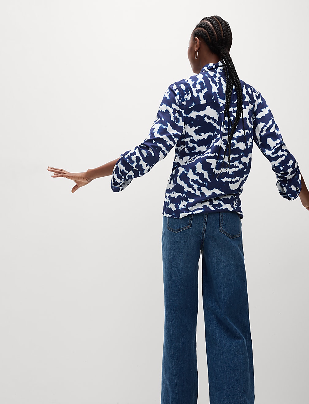 Printed Collared Button Through Shirt
