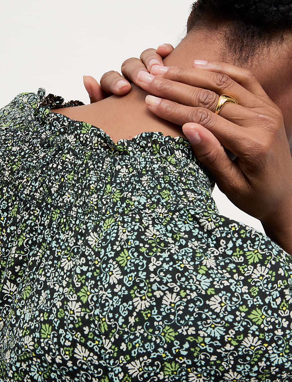Cotton Blend Printed Blouse