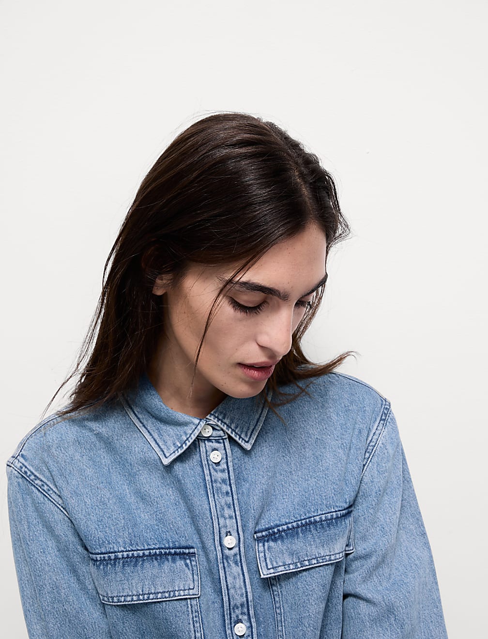 Cotton Rich Denim Utility Shirt