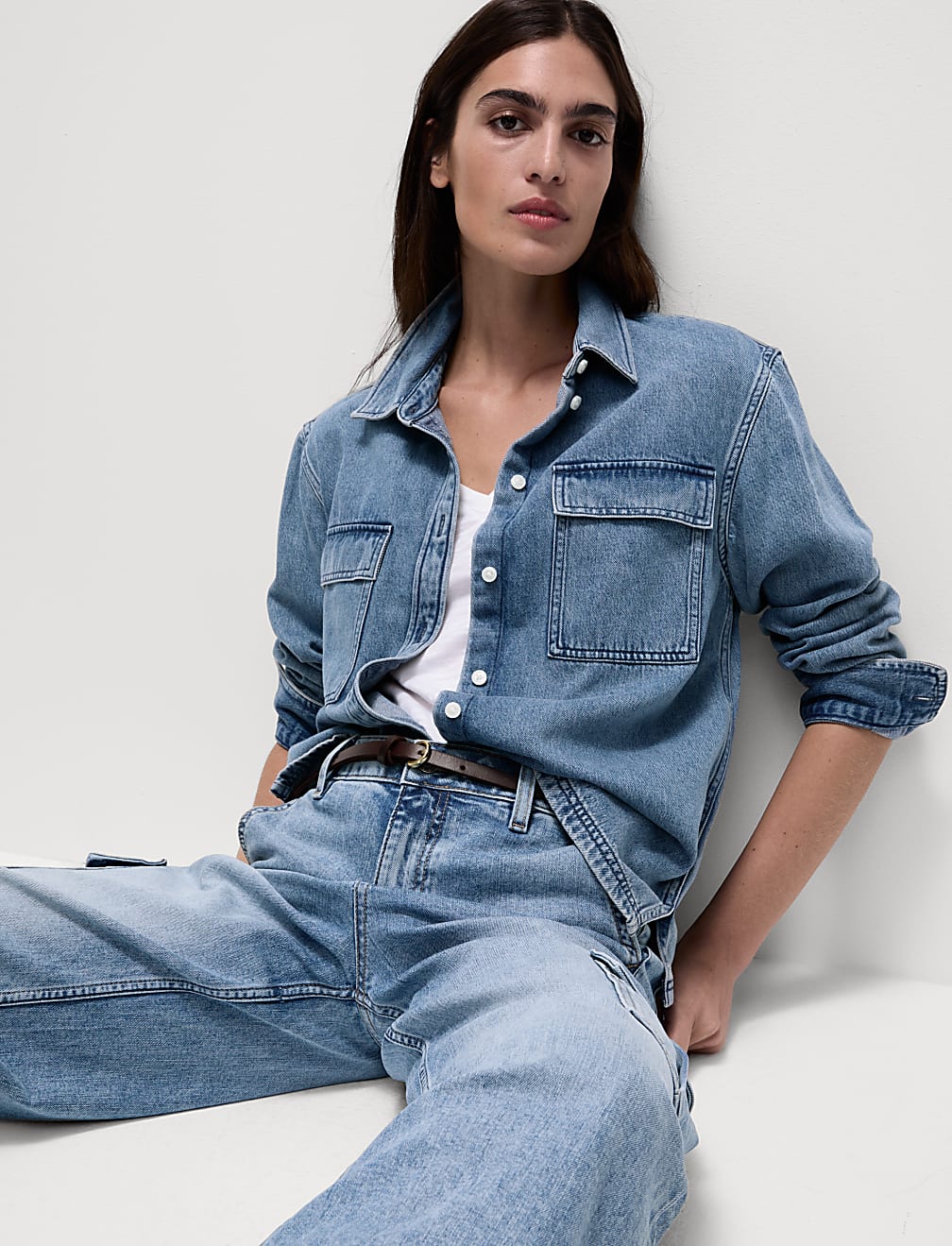 Cotton Rich Denim Utility Shirt