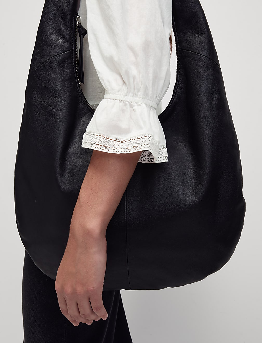 Pure Cotton Lace Frill Detail Blouse