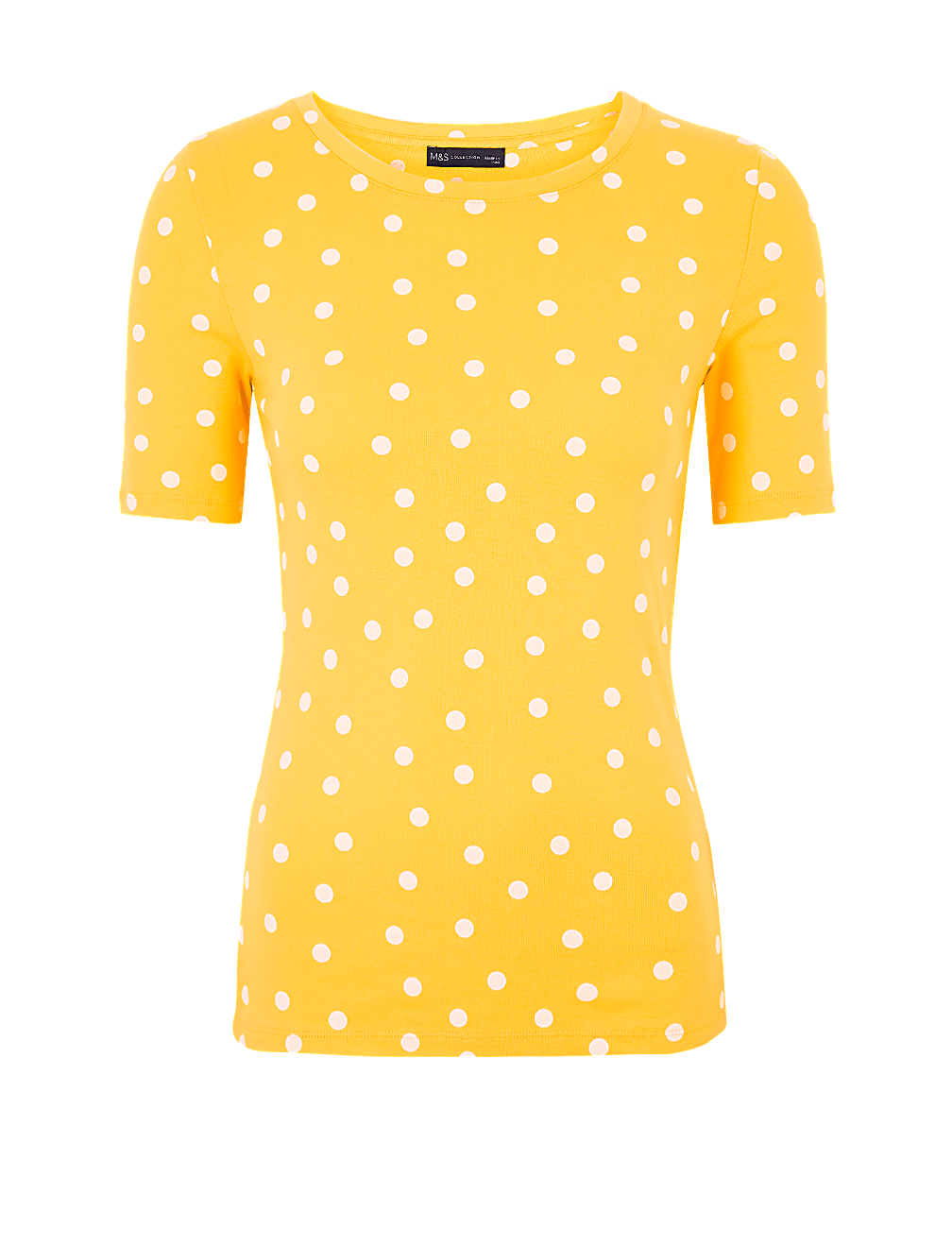 Pure Cotton Polka Dot Regular Fit T-Shirt