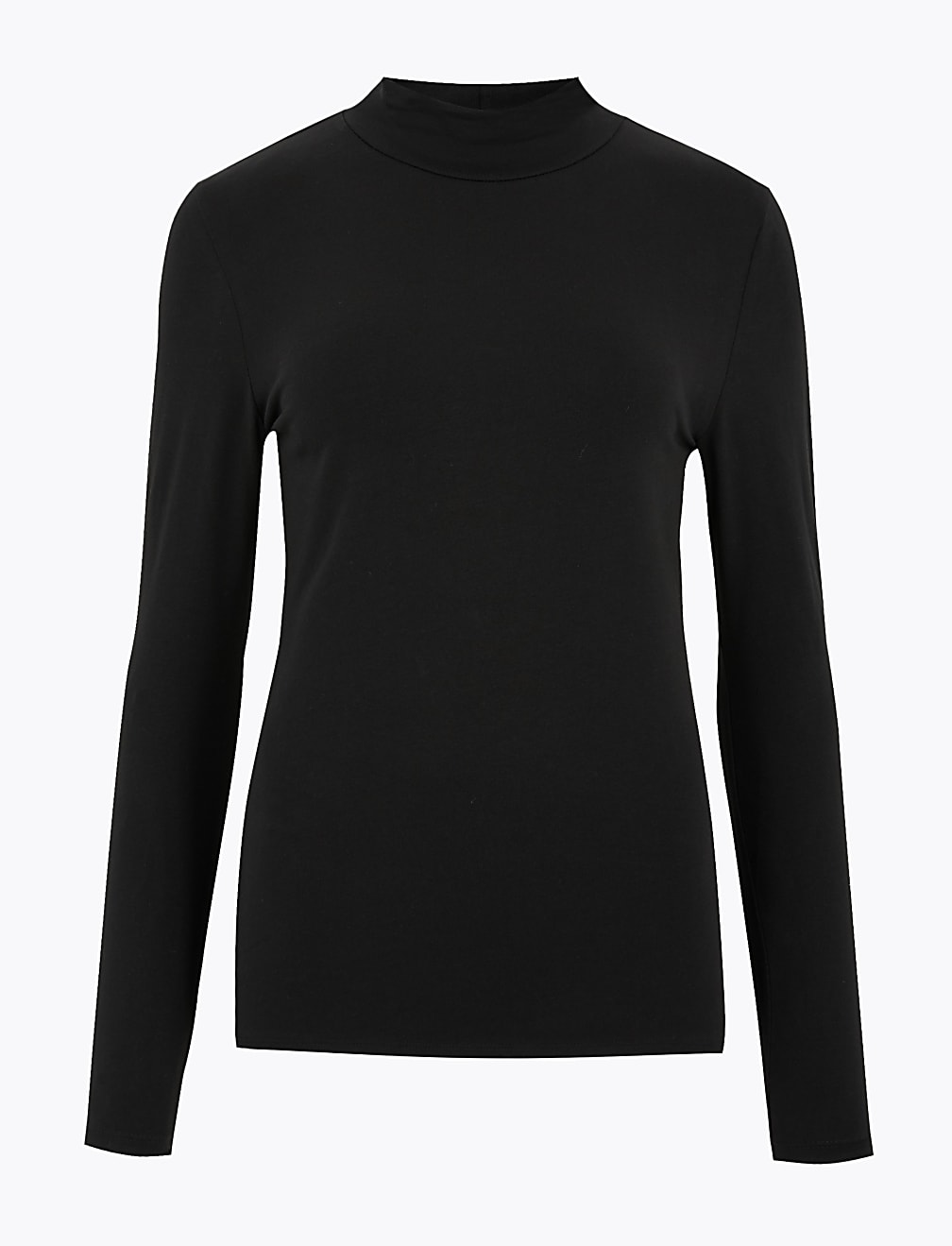 Cotton Rich Funnel Neck Fitted Top