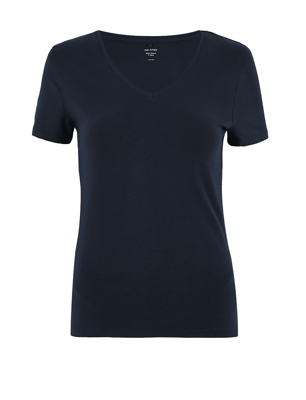 Cotton Rich V-Neck Fitted T-Shirt