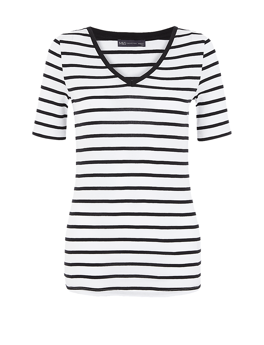 Pure Cotton Striped Regular Fit T-Shirt