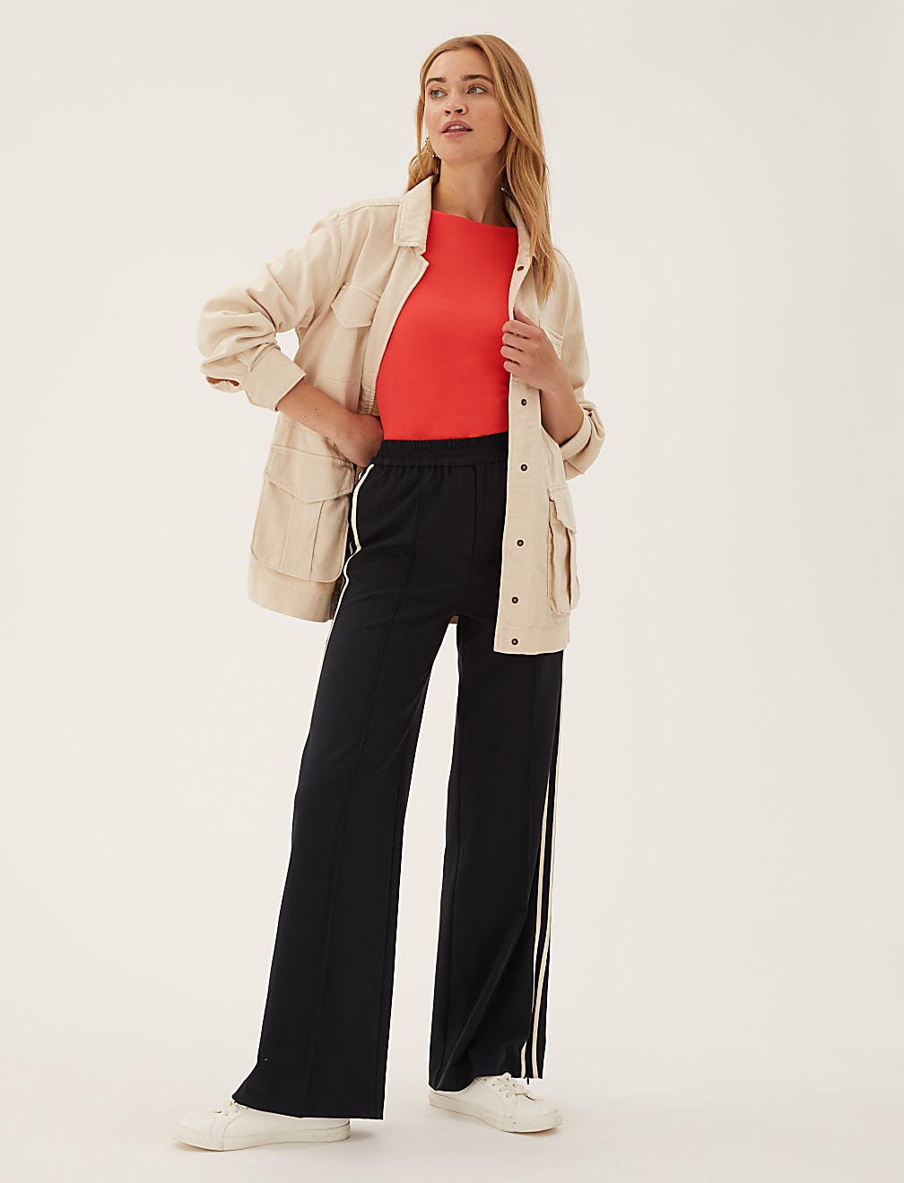 Cotton Rich Slim fit 3/4 Sleeve Top