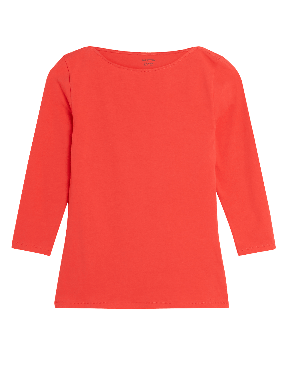 Cotton Rich Slim fit 3/4 Sleeve Top