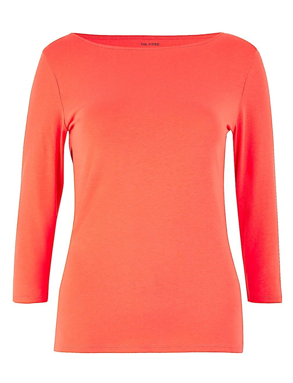 Cotton Rich Slim fit 3/4 Sleeve Top