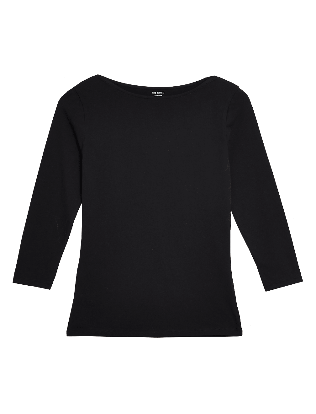 Cotton Rich Slim fit 3/4 Sleeve Top