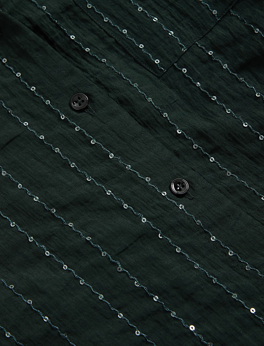 Lyocell Rich Sequin Collared Shirt