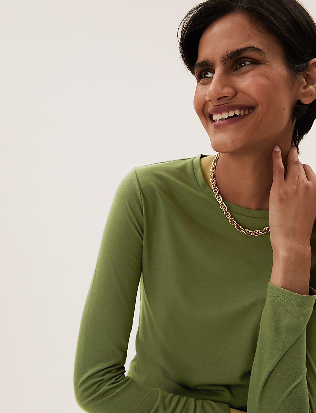 Crew Neck Relaxed Long Sleeve Top