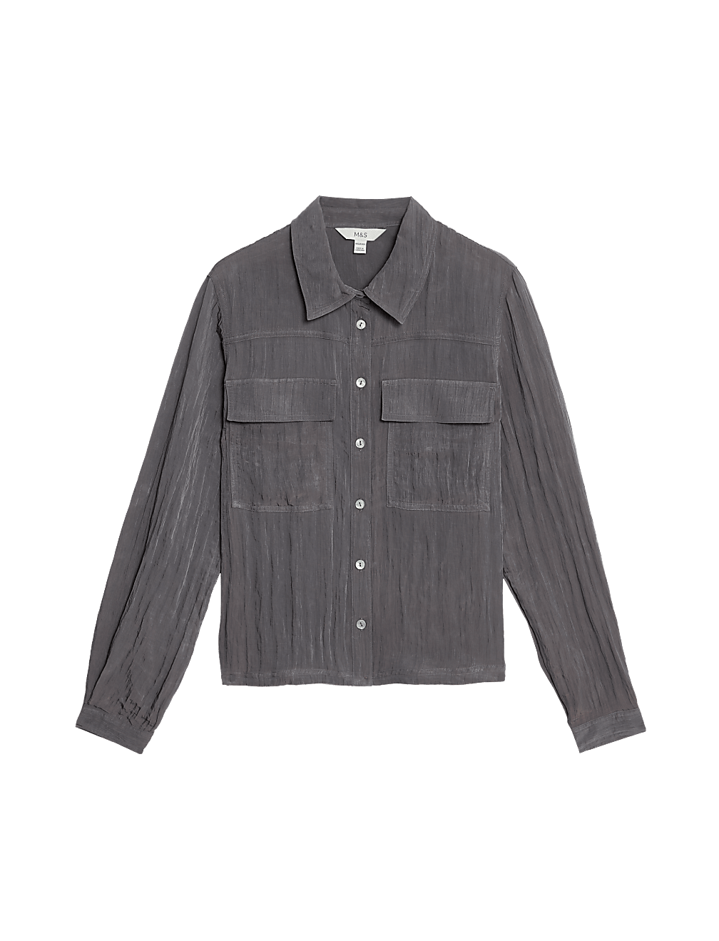 Cropped Textured Collared Shirt
