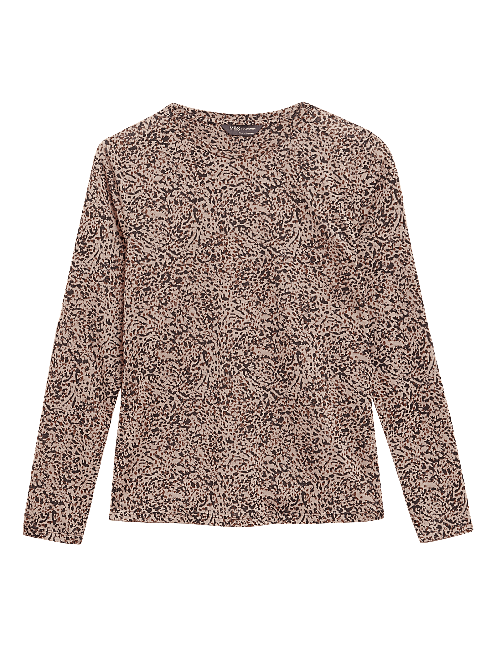 Animal Print Relaxed Long Sleeve Top