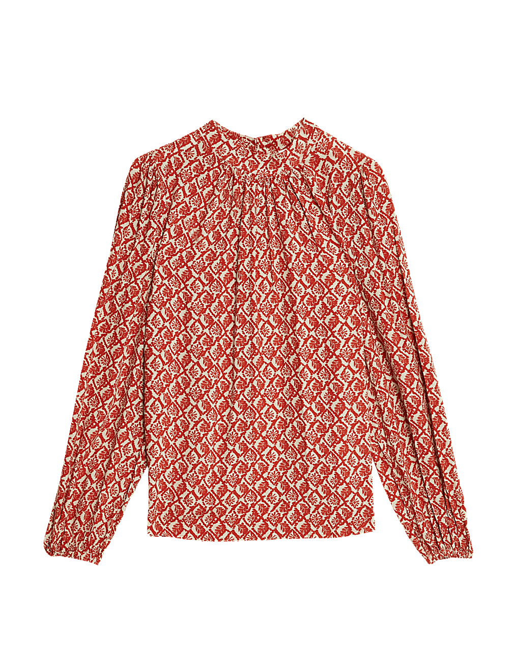 Printed High Neck Blouse