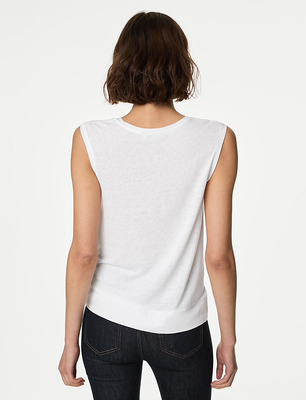 Linen Blend Twist Front Vest