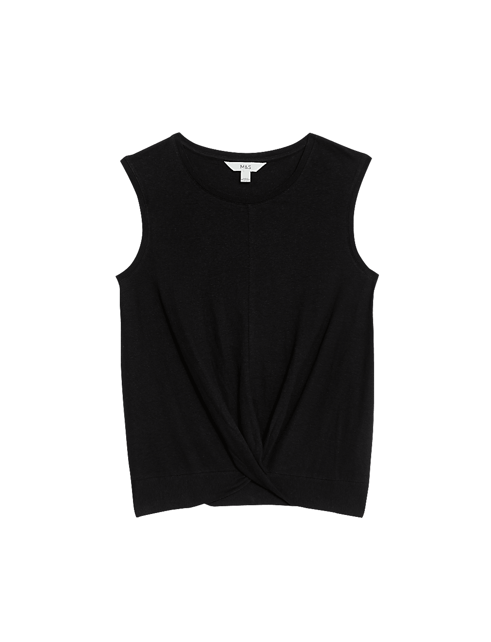 Linen Blend Twist Front Vest