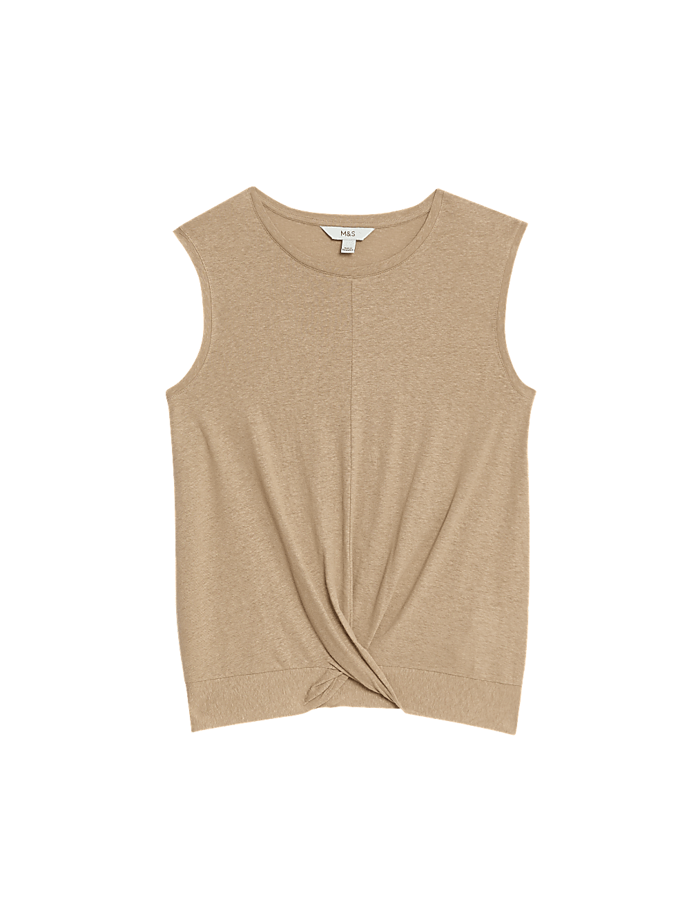 Linen Blend Twist Front Vest