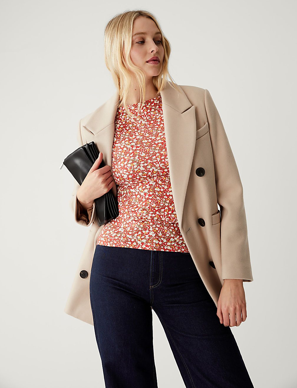 Cotton Rich Printed Slim Fit Top