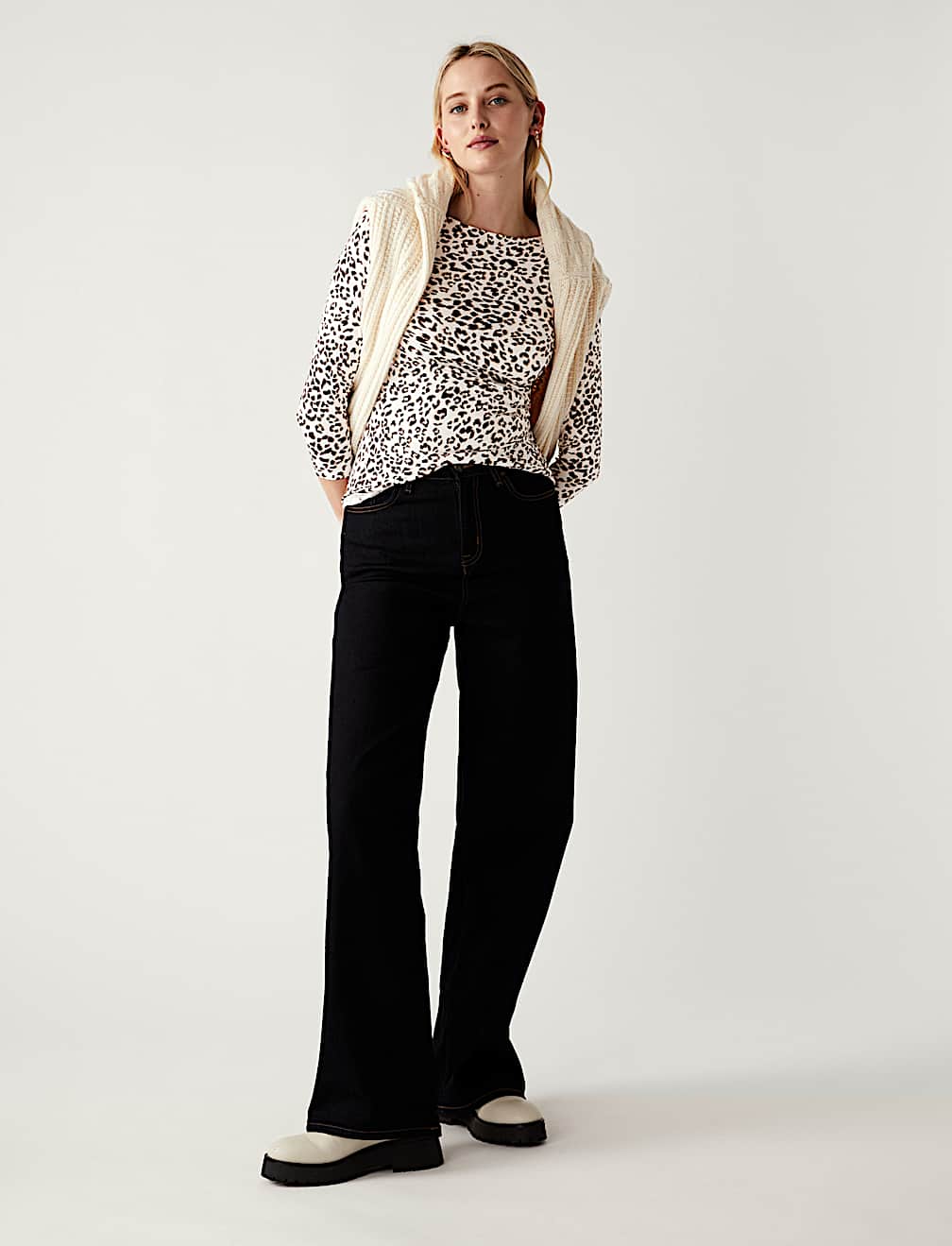 Cotton Rich Printed Slim Fit Top