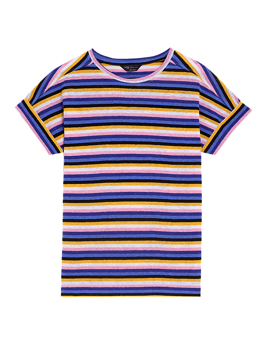 Linen Rich Striped T-Shirt