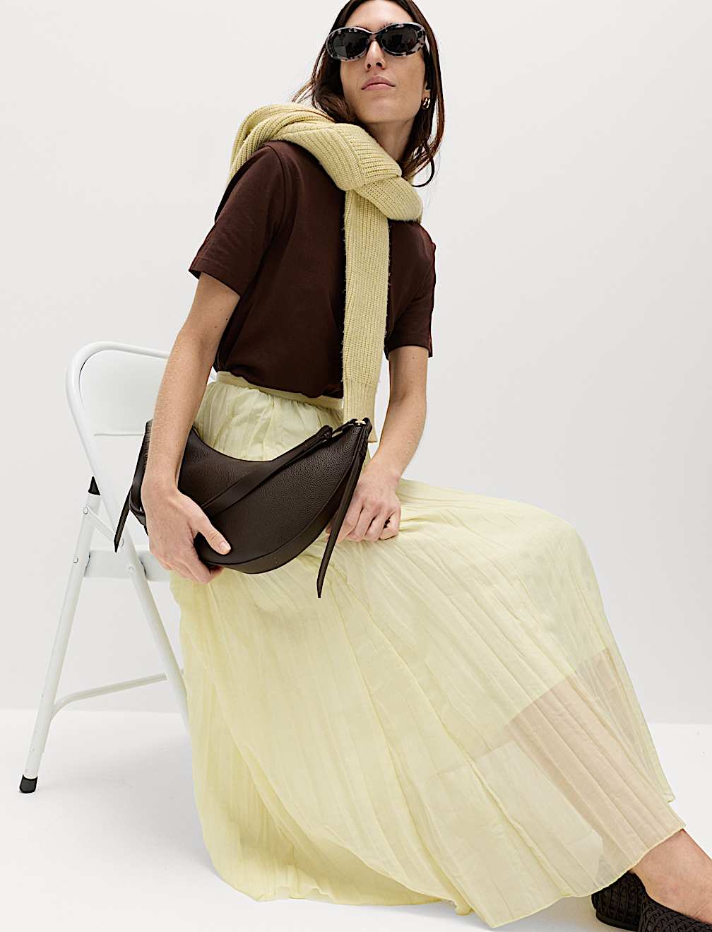 Textured Midaxi Circle Skirt