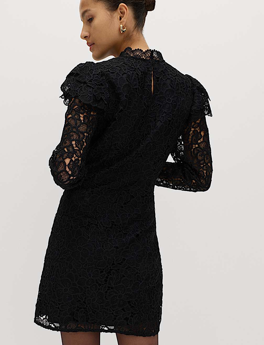 Lace High Neck Mini Column Dress
