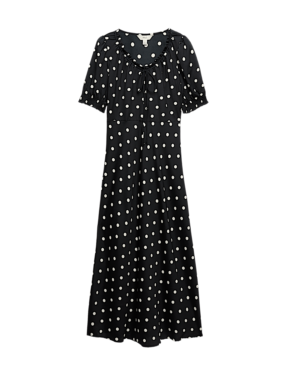 Ruched Midi Tea Dress