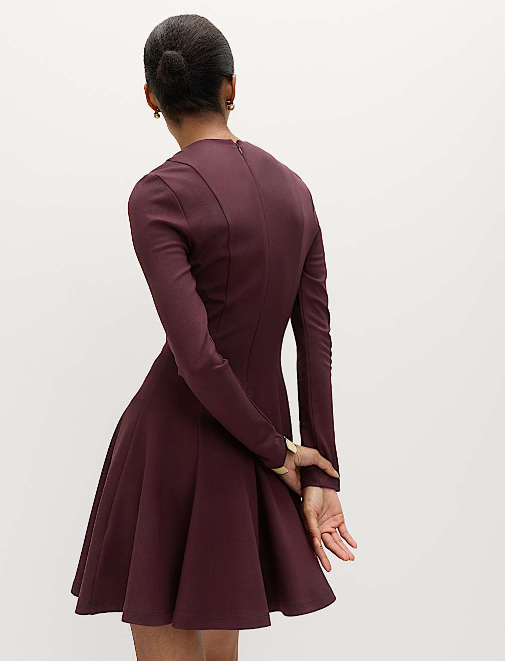 Jersey Crew Neck Mini Skater Dress