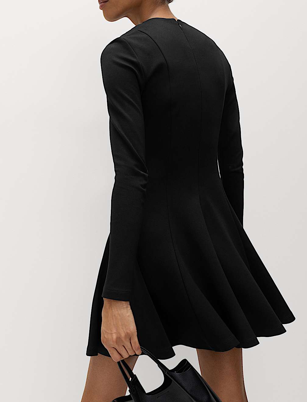 Jersey Crew Neck Mini Skater Dress