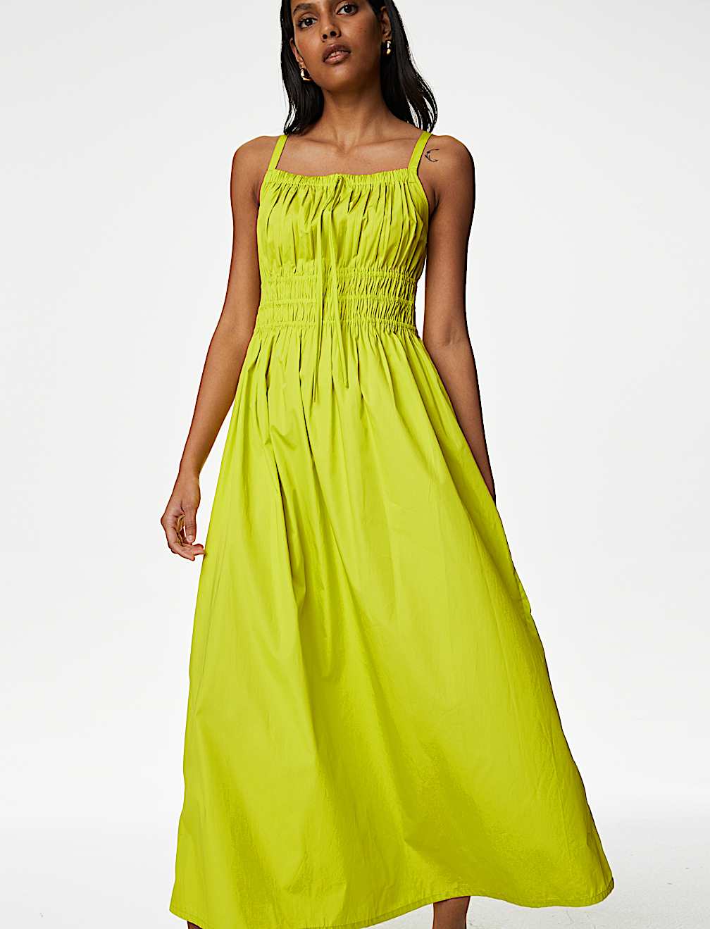 Smocked Strappy Midaxi Dress