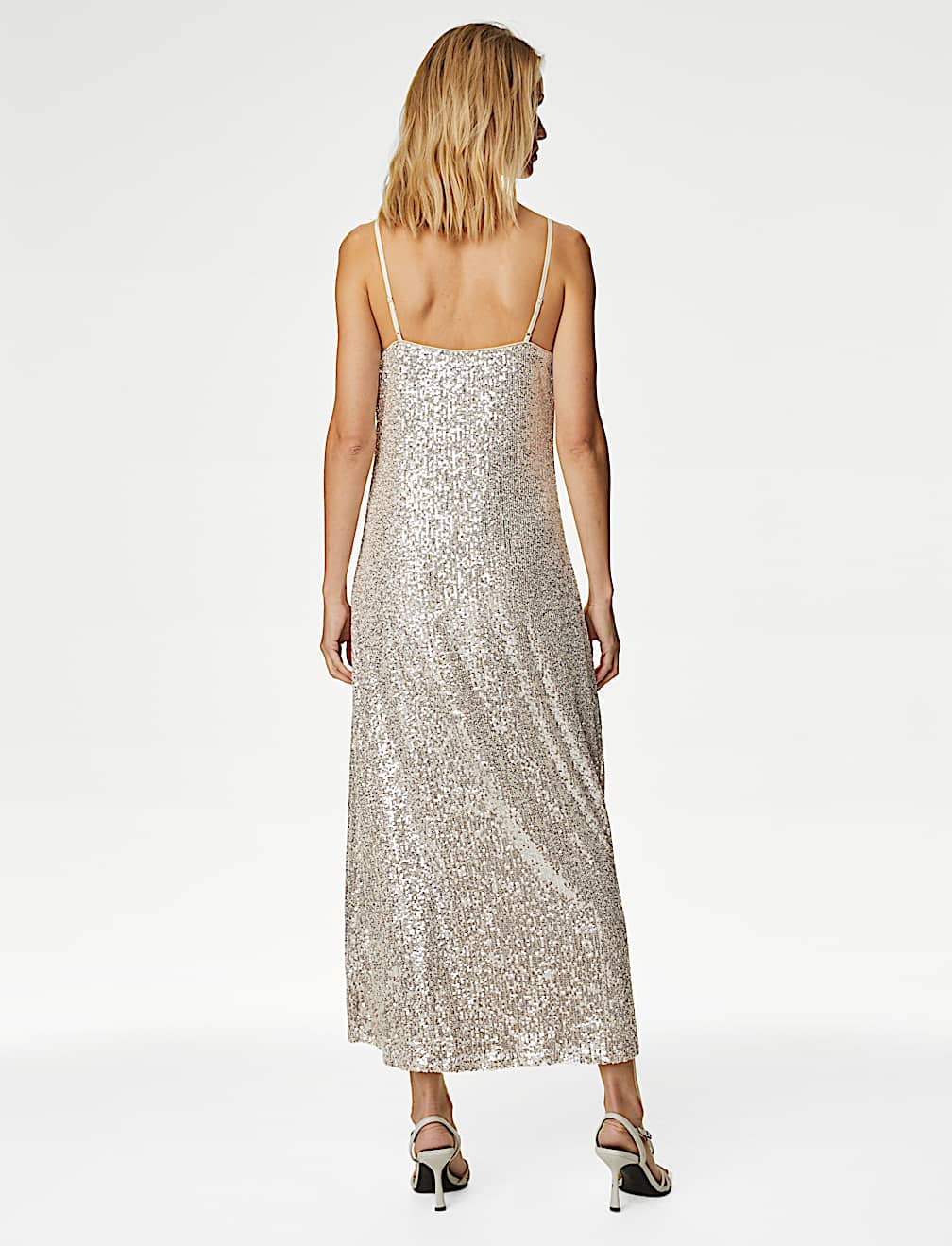 Sequin V-Neck Midaxi Cami Dress