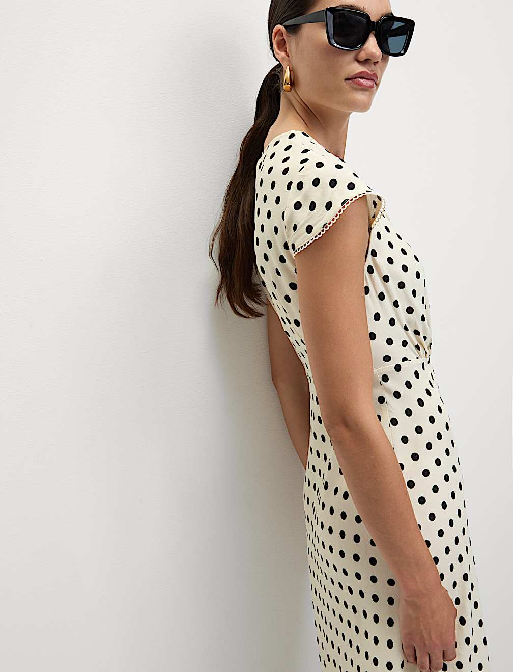 Floral Tie Neck Midaxi Tea Dress