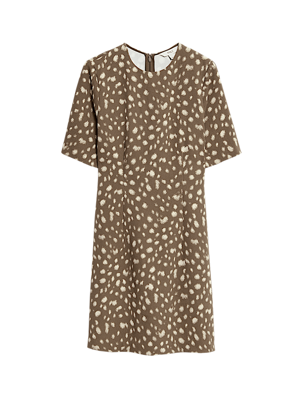 Animal Print Round Neck Mini Shift Dress