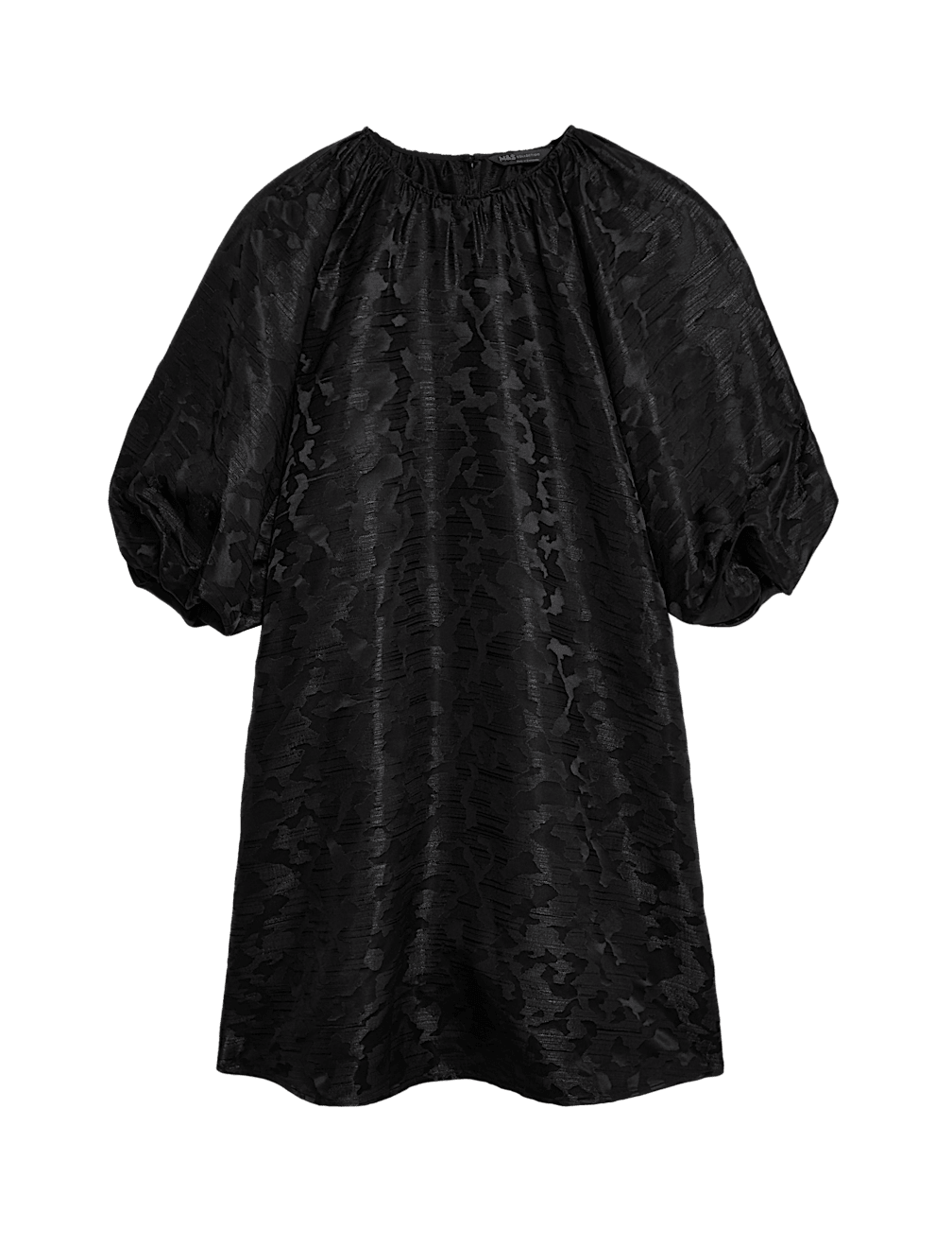 Jacquard Round Neck Mini Shift Dress