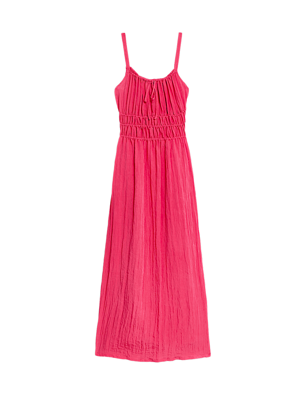 Crinkle Smocked Cami Midi Slip Dress