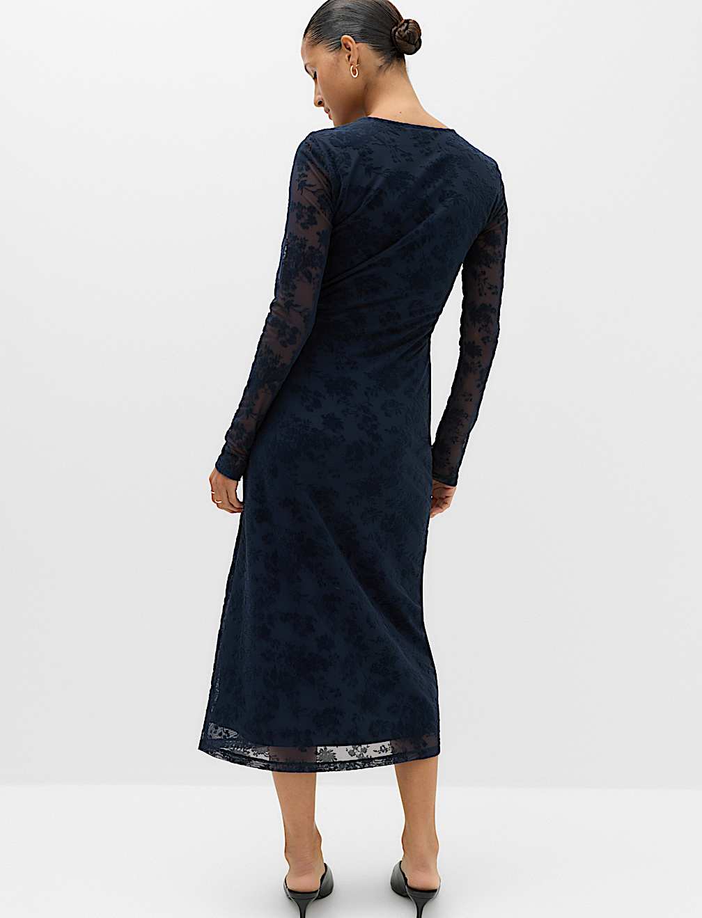 Jersey Flora Flockedl Midaxi Column Dress