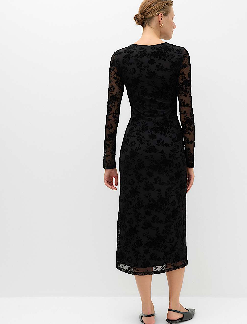 Jersey Flora Flockedl Midaxi Column Dress