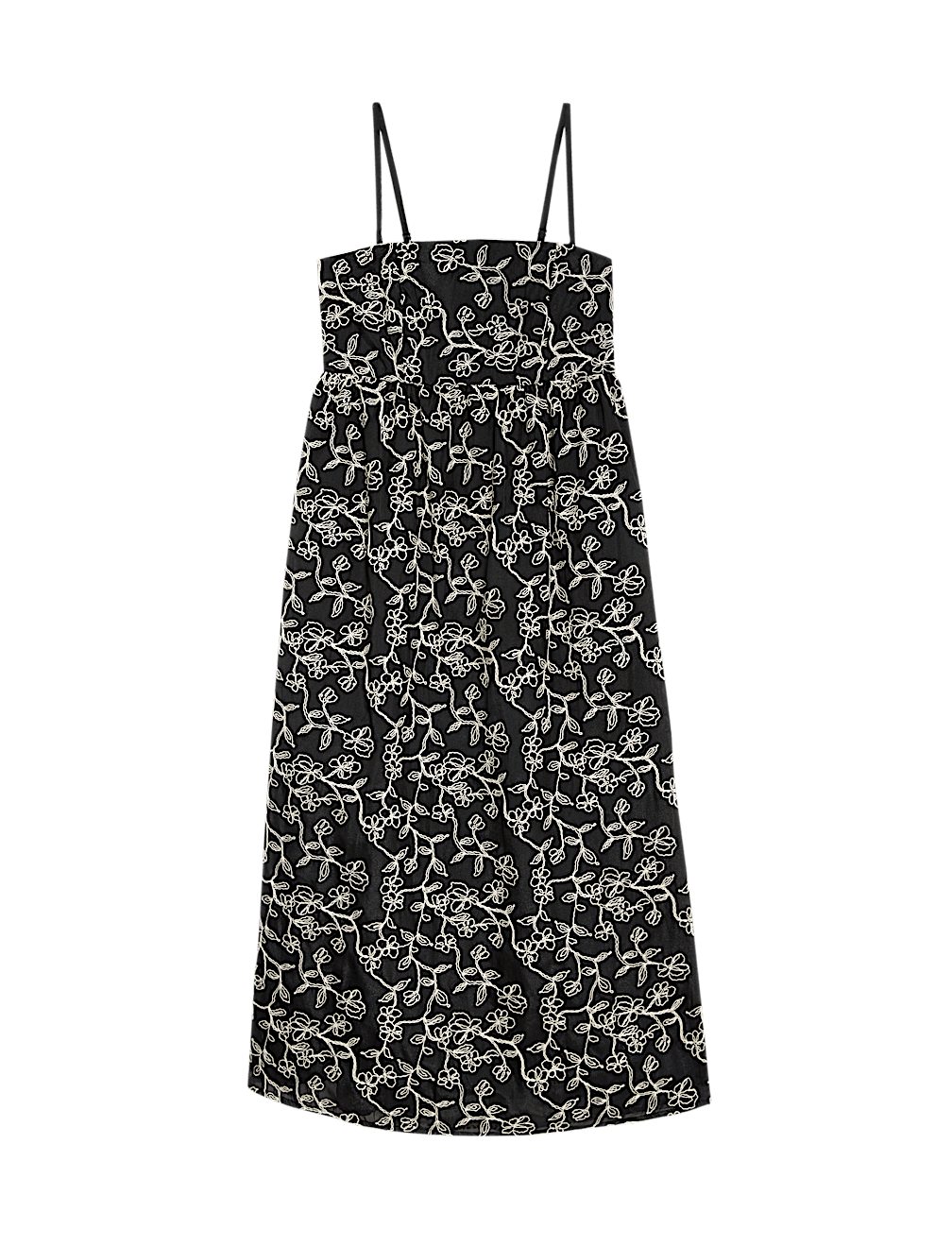 Lace Square Neck Midaxi Waisted Dress