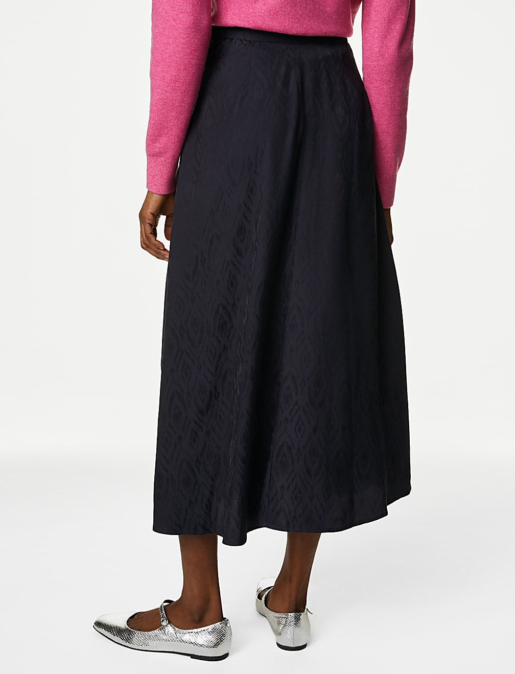 Jacquard Midi Slip Skirt