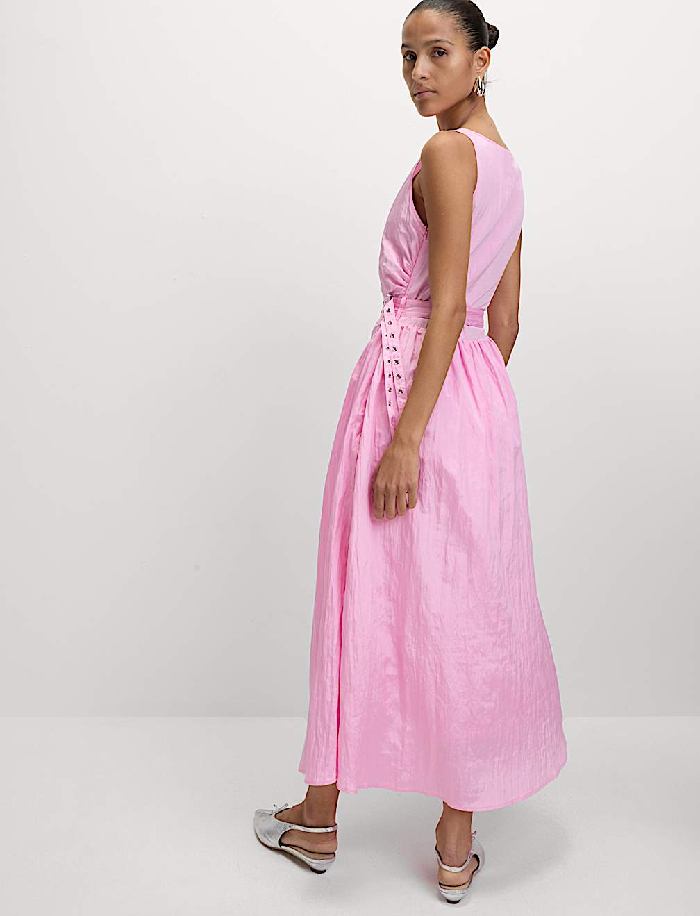 Belted Midaxi Waisted Dress