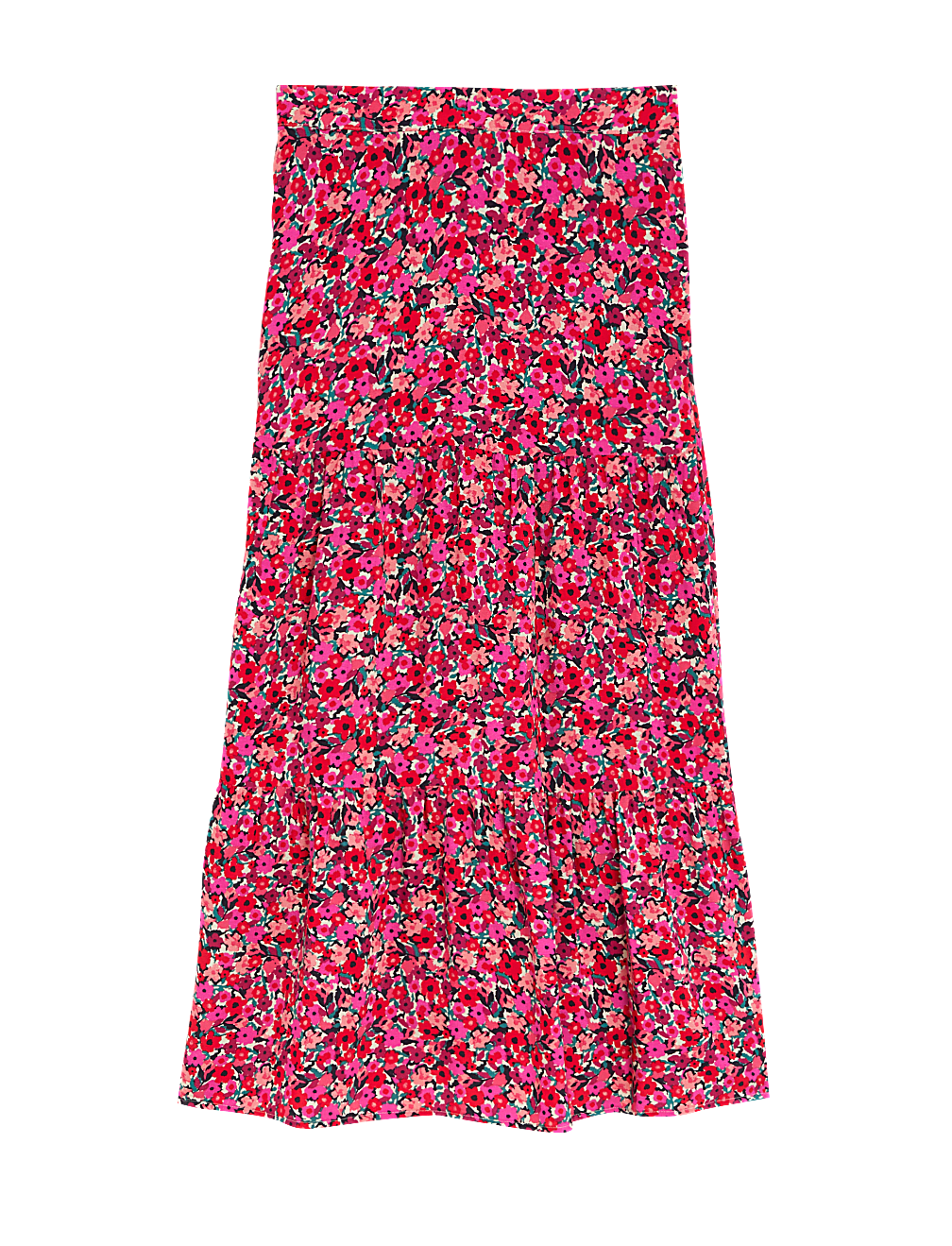 Printed Midaxi Tiered Skirt