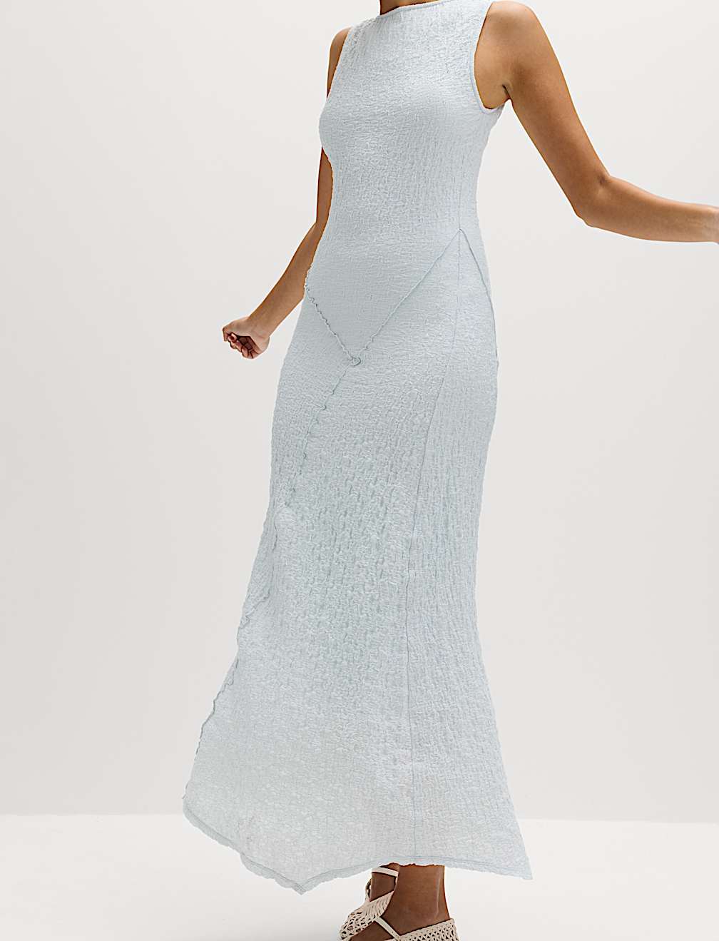 Cotton Rich Textured Midaxi Column Dress