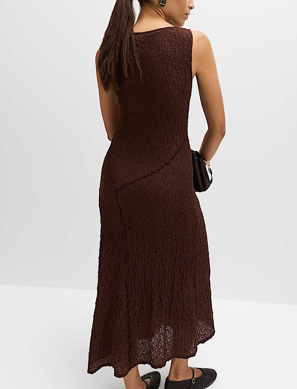 Cotton Rich Textured Midaxi Column Dress