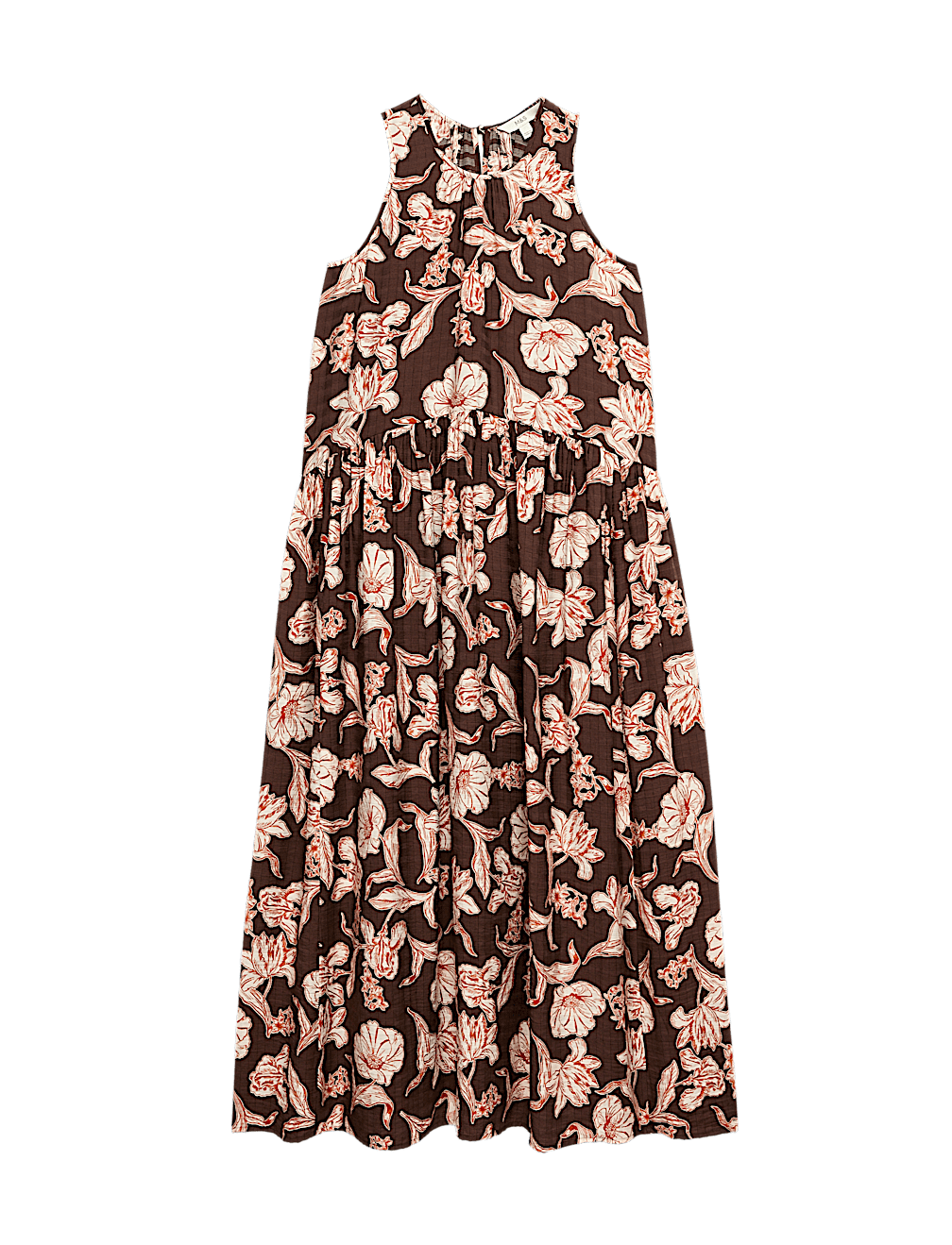 Floral Relaxed Maxi Waisted Dress