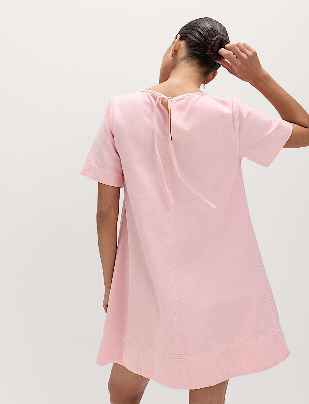 Pure Cotton Denim Mini T-Shirt Dress