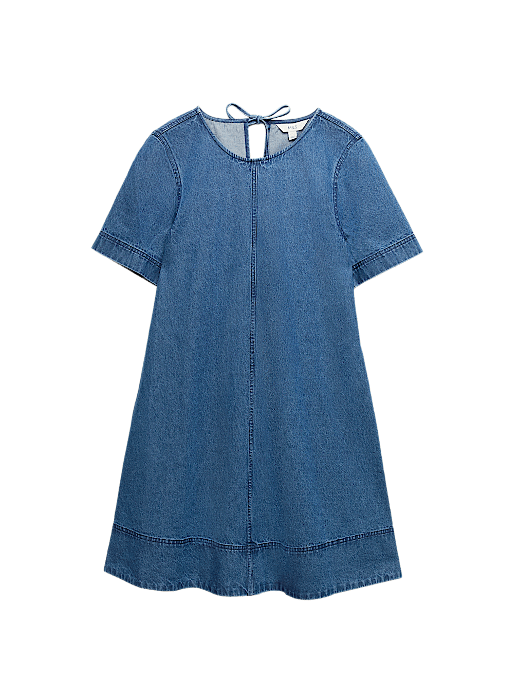 Pure Cotton Denim Mini T-Shirt Dress